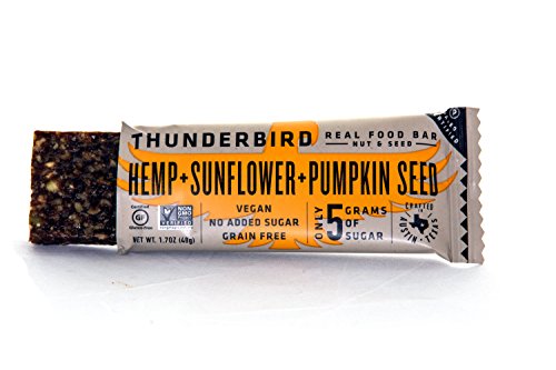 Thunderbird Paleo and Vegan Real Food Bars - Hemp Sunflower Pumpkin Seed - Box of 15 - no Added Sugar, Grain-Free, Vegan, Non-GMO