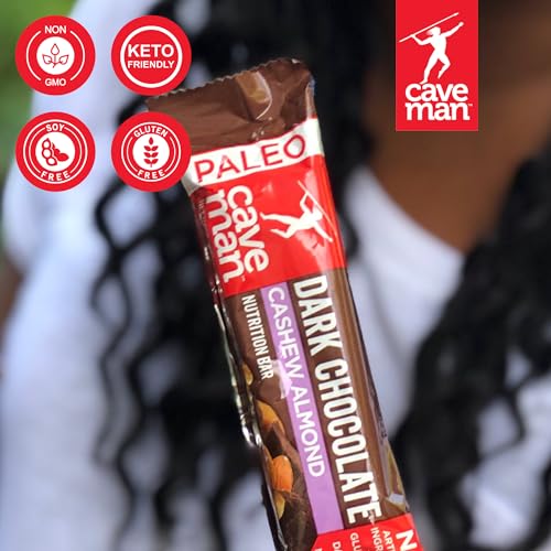 Caveman Foods Paleo Friendly Nutrition Bar Dark Chocolate Cashew Almond, 16.9 Ounce, 12 Count