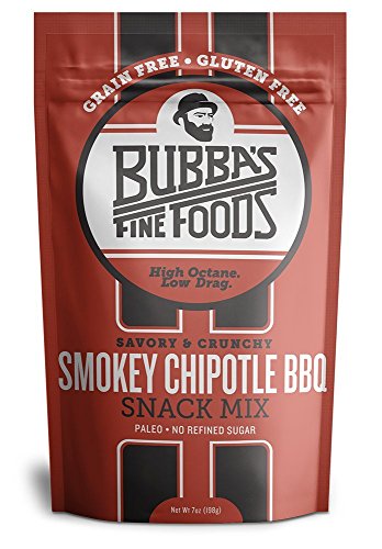 Paleo Snack Mix | Bubbas Fine Foods Smokey Chipotle BBQ | Grain-Free, Gluten-Free | 7 Ounce | Pack of 1