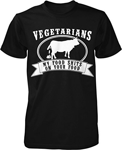NOFO Clothing Co Vegetarian, My Food Shits On Your Food, Tree Hugger, Paleo Diet Men's T-Shirt, XL Black