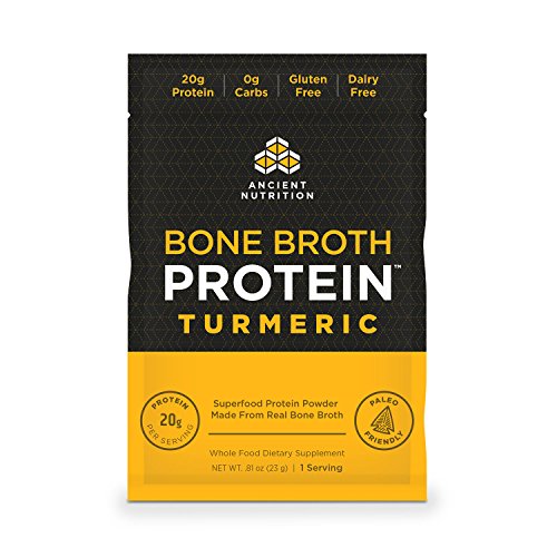 Ancient Nutrition Bone Broth Protein Powder, Turmeric Flavor, 15 Servings
