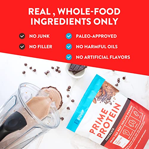 Chocolate Beef Paleo Protein Powder: Keto Collagen Low Carb Ketogenic Diet Supplement Vital for Caveman & Carnivore Nutrition of Ancient Source. Best as Gelatin Muscle Meat Proteins Drink. Equip Foods