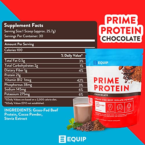 Chocolate Beef Paleo Protein Powder: Keto Collagen Low Carb Ketogenic Diet Supplement Vital for Caveman & Carnivore Nutrition of Ancient Source. Best as Gelatin Muscle Meat Proteins Drink. Equip Foods
