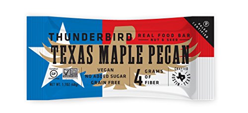 Thunderbird Paleo and Vegan Real Food Bars - Texas Maple Pecan - Box of 15 - no Added Sugar, Grain-Free, Vegan, Non-GMO