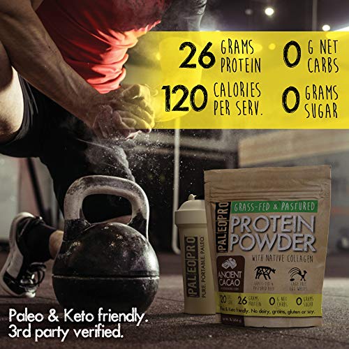 PaleoPro Protein Powder, Gluten Free, Dairy Free, Whey Free, Soy Free, No Added Hormones, Pastured Grass-fed Beef, Minimally Processed Paleo Ingredients, 1lb/454g, About 15 Servings, Mayan Mocha