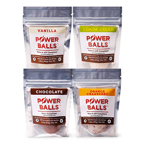 Paleo Angel Power Balls Healthy Paleo Approved Gluten Free Protein Snack Bars (Variety 4-Pack)