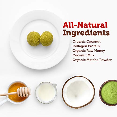 Paleo Angel Power Balls Healthy Paleo Approved Gluten Free AIP Protein Snack Bars (Matcha Green Tea Latte 4-Pack)