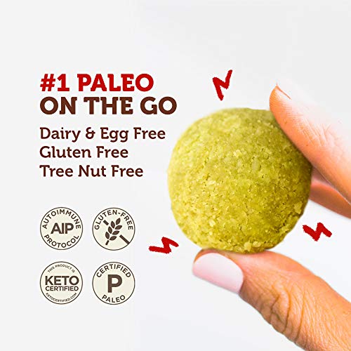 Paleo Angel Power Balls Healthy Paleo Approved Gluten Free AIP Protein Snack Bars (Matcha Green Tea Latte 4-Pack)