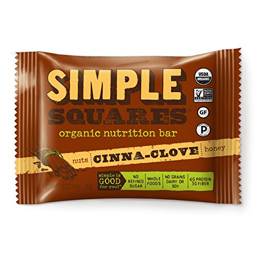 Simple Squares Paleo Protein Bars Organic, Non Gmo, No Dairy, Low Carb, Gluten Free, 19.2 oz