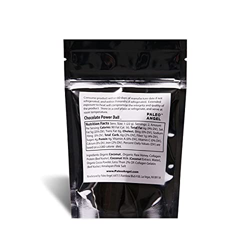 Paleo Angel Power Balls Healthy Paleo Approved Gluten Free Protein Snack Bars (Chocolate 4-Pack)