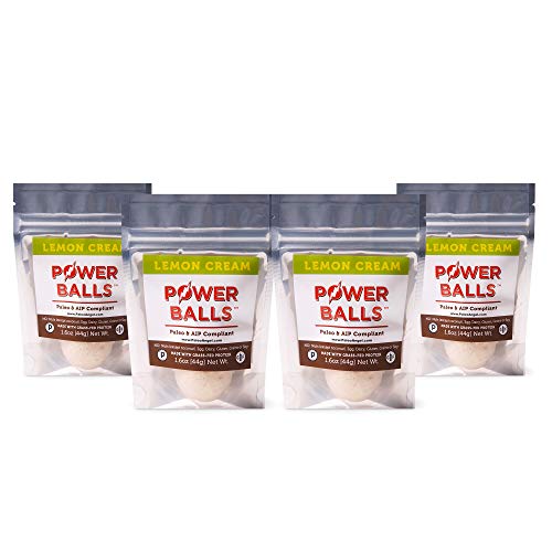 Paleo Angel Power Balls Healthy Paleo Approved Gluten Free AIP Protein Snack Bars (Lemon Cream 4-Pack)