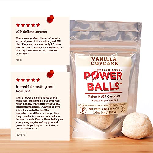 Paleo Angel Power Balls Healthy Paleo Approved Gluten Free AIP Protein Snack Bars (4 Pack) (Vanilla)