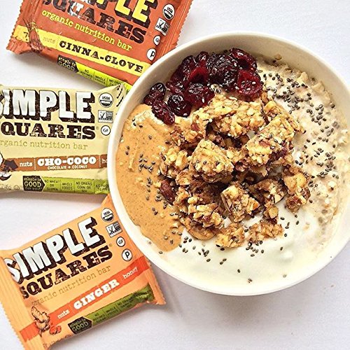 Simple Squares Paleo Protein Bars Organic, Non Gmo, No Dairy, Low Carb, Gluten Free, 19.2 oz