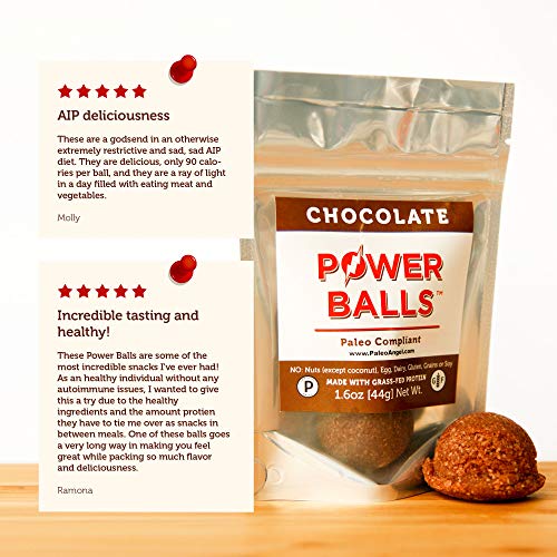 Paleo Angel Power Balls Healthy Paleo Approved Gluten Free Protein Snack Bars (Chocolate 4-Pack)