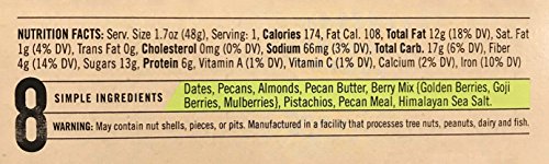Thunderbird Paleo and Vegan Real Food Bars - Pecans Goji and Pistachios - Box of 15 - no Added Sugar, Grain-Free, Vegan, Non-GMO