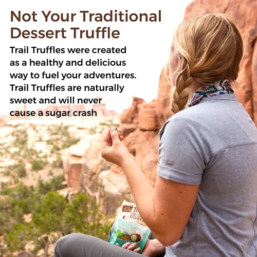 TRAIL TRUFFLES – Dark Chocolate Nut-Butter Filled Protein Bites – Healthy, Plant Based, Gluten Free, Dairy Free, Soy Free, Non-GMO Snacks (Peanut Butter, 4 Pack)