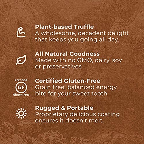 TRAIL TRUFFLES – Dark Chocolate Nut-Butter Filled Protein Bites – Healthy, Plant Based, Gluten Free, Dairy Free, Soy Free, Non-GMO Snacks (Chocolate Hazelnut, 4 Pack)