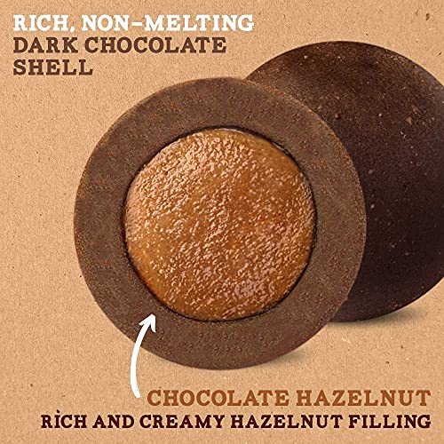 TRAIL TRUFFLES – Dark Chocolate Nut-Butter Filled Protein Bites – Healthy, Plant Based, Gluten Free, Dairy Free, Soy Free, Non-GMO Snacks (Chocolate Hazelnut, 4 Pack)