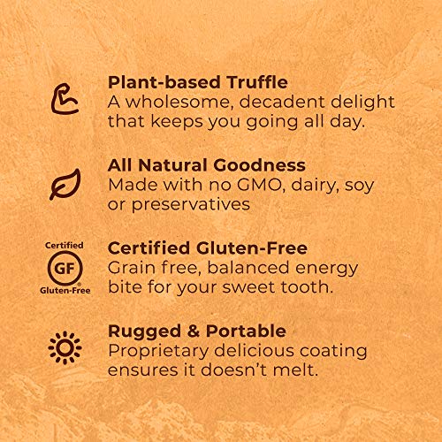 TRAIL TRUFFLES – Dark Chocolate Nut-Butter Filled Protein Bites – Healthy, Plant Based, Gluten Free, Dairy Free, Soy Free, Non-GMO Snacks (Peanut Butter, 4 Pack)