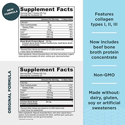 Real Bone Broth Protein Powder, Chocolate Flavor