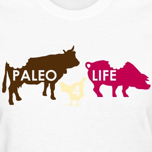 Spreadshirt Meat Paleo For Life Women's T-Shirt, XL, white
