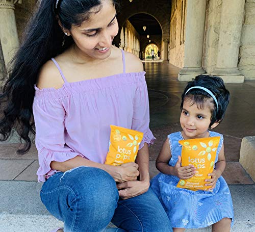 Lotus Pops - Popped Lotus (Water Lily) Seed Snacks – Low Calorie Gluten Free and Vegan Snacks | Plant Protein | Roasted Not-Fried | Paleo | GrainFree | NonGMO Certified | (Pepper Turmeric 4 1oz Packs)