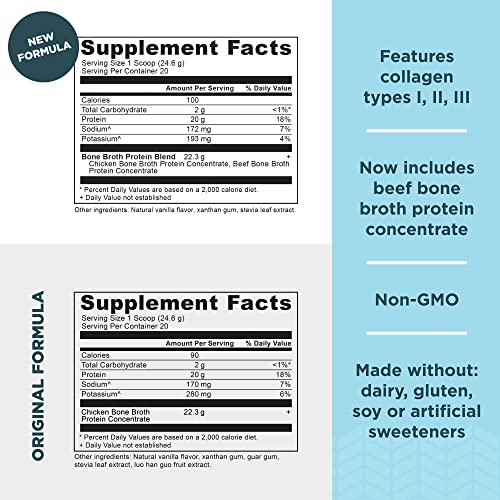 Vanilla Protein Powder with Real Chicken and Beef Bone Broth