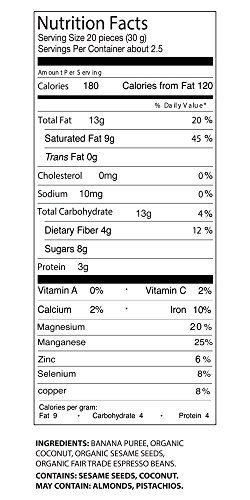 Tutti Gourmet Gluten Free Snacks Bites (Coffee) - No Added Sugar - (3 Pack) 3 x 2.8 oz - Paleo Snacks - Vegan Snacks - Healthy Snacks - Great For Lunch Boxes
