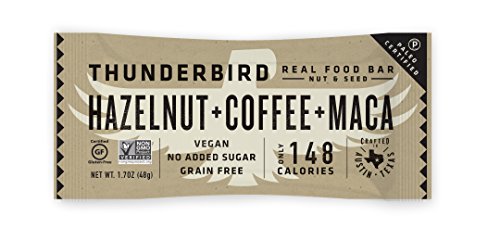 Thunderbird Paleo and Vegan Hiking Food Snacks - Real Food Energy Paleo Bar - Fruit & Nutrition Nut Bars - No Added Sugar, Grain and Gluten Free, Non-GMO, 15 Pack (Hazelnut Coffee Maca)