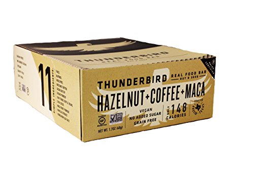 Thunderbird Paleo and Vegan Hiking Food Snacks - Real Food Energy Paleo Bar - Fruit & Nutrition Nut Bars - No Added Sugar, Grain and Gluten Free, Non-GMO, 15 Pack (Hazelnut Coffee Maca)