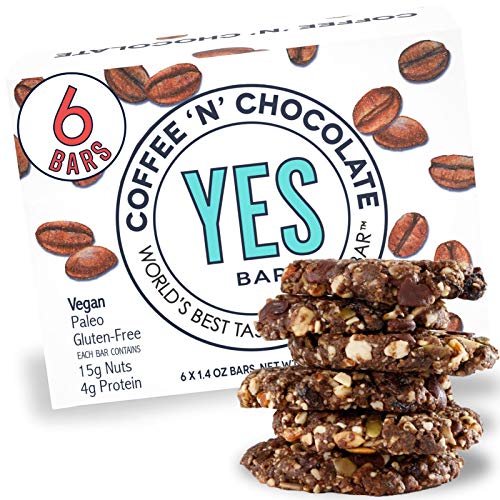 The YES Bar – – (6Count) Plant Based Protein, Decadent Snack bar – Vegan, Paleo, Gluten Free, Low Sugar, Healthy Snack, Breakfast, On-The-Go, for Kids & Family, Coffee Chocolate, 8.4 Oz