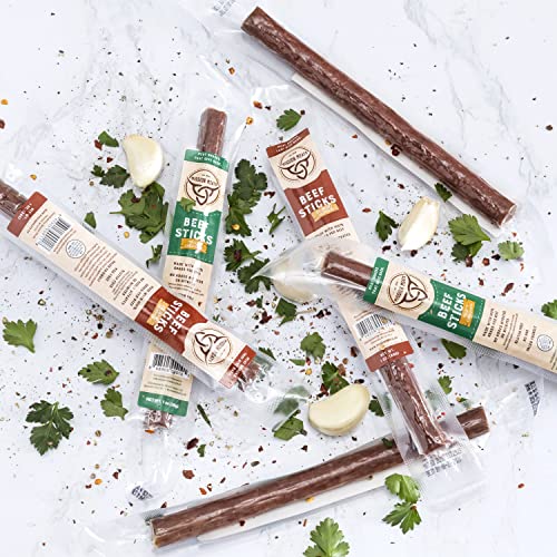 Mission Meats Whole30 Gift Box Variety Box Sugar Free Keto Snacks Grass Fed Beef Sticks Whole 30 Paleo Healthy Snacks Snack Box Meat Sticks Beef Jerky Zero Sugar Protein Snacks Meat Gift Basket Stocking Stuffer