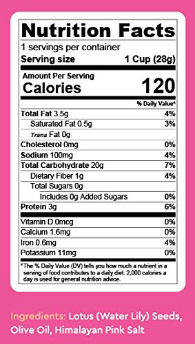 Lotus Pops - Popped Lotus (Water Lily) Seed Snacks – Low Calorie Gluten Free and Vegan Snacks | Plant Protein | Roasted Not-Fried | Paleo | Grain Free | Non GMO Certified | (Pink Salt 4 1oz Packs)