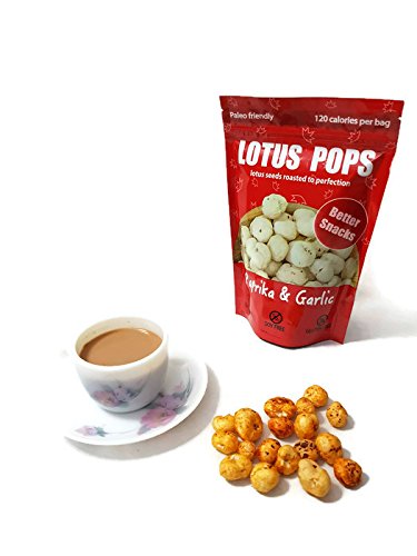 Lotus Pops, Low Carb, Gluten-Free, Corn-Free, Soy-Free, Potato-Free, Paleo Friendly, Baked, Healthy Snacks, Paprika Garlic, 1 ounce bag (Pack of 4)
