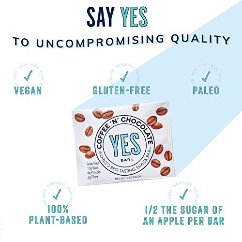 The YES Bar – – (6Count) Plant Based Protein, Decadent Snack bar – Vegan, Paleo, Gluten Free, Low Sugar, Healthy Snack, Breakfast, On-The-Go, for Kids & Family, Coffee Chocolate, 8.4 Oz