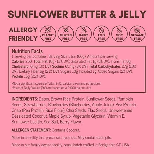 KETO and Paleo Friendly Nut Free Protein Bars (Sunflower Butter and Jelly)