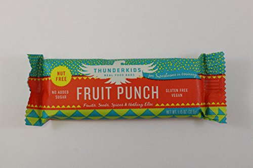 Thunderkids Paleo and Vegan Snacks - Real Food Kids Bars - Box of 5 - No Added Sugar, Grain and Gluten Free, Whole 30, Non-GMO (Fruit Punch)