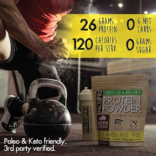 PaleoPro Protein Powder (Aztec Vanilla 1lb.) Grass-Fed, Pastured, Cage-Free Protein | Gluten Free, Dairy Free. No Sugar, Soy, Grains or Net Carbs | Paleo & Keto Friendly (15 Servings)