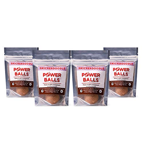 Paleo Angel Power Balls Healthy Paleo Approved Gluten Free AIP Protein Snack Bars (4 Pack) (Snickerdoodle)
