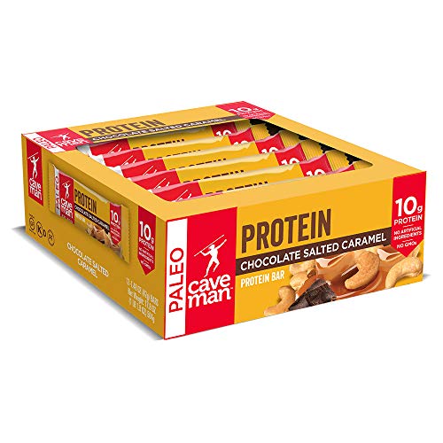 Caveman Foods Paleo-Friendly Protein Bar, Chocolate Salted Caramel, 1.51 oz, 12 count