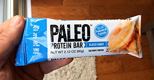 Paleo Thin Protein Bar 20g Egg White Protein , Glazed Donut, Gluten-Free, 190 Calories, 1 Count