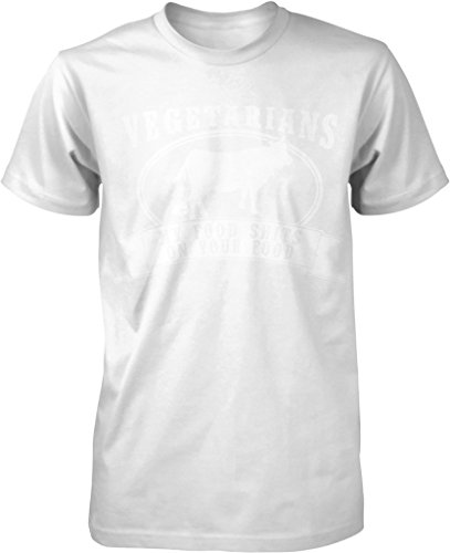 NOFO Clothing Co Vegetarian, My Food Shits On Your Food, Tree Hugger, Paleo Diet Men's T-Shirt, L White