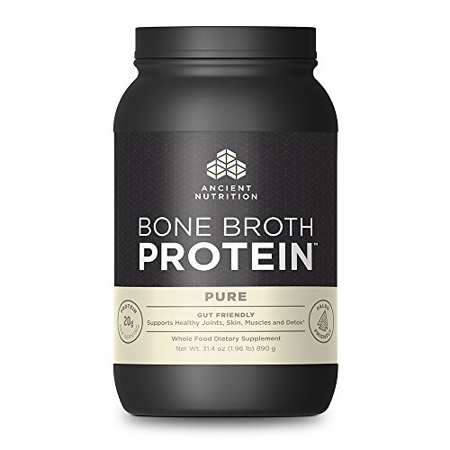 Ancient Nutrition Bone Broth Protein - Pure - 15,900mg of Collagen - 1,256mg of Chondroitin - Over 19 Amino Acids, Key Minerals, Hyaluronic Acid and Glucosamine
