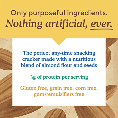Simple Mills Almond Flour Crackers, Black Cracked Pepper - Gluten Free, Vegan, Healthy Snacks, Plant Based, 4.25 Ounce (Pack of 3)