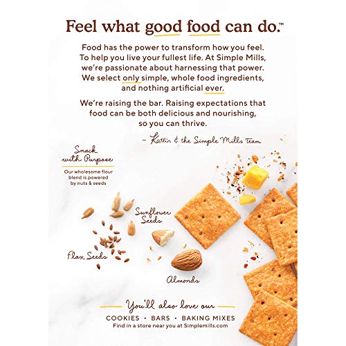 Simple Mills Almond Flour Crackers, Smoky BBQ Cheddar, Gluten Free, Flax Seed, Sunflower Seeds, Corn Free, Good for Snacks, Made with whole foods, 3 Count (Packaging May Vary)