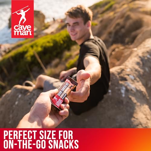 Caveman Foods PaleoFriendly Nutrition Bar Dark Chocolate 1.4 Count Box, Caramel Cashew, 16.9 Ounce, (Pack of 12)