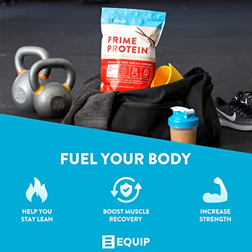 Equip Foods Prime Protein - Grass-Fed Beef Protein Powder Isolate - Gluten Free Carnivore Protein Powder - Vanilla, 1.67 Pounds - Helps Build and Repair Tissue