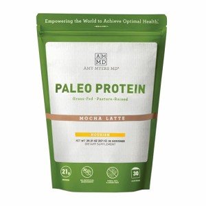 Mocha Latte Pure Paleo Protein by Dr Amy Myers ? Clean Grass Fed, Pasture Raised Hormone Free Protein, Non-GMO, Gluten & Dairy Free ? 21g Protein Per Serving ? Mocha Shake for Paleo and Keto