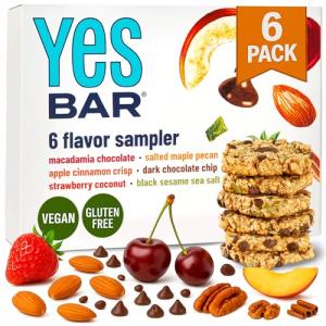 6-Bar Sampler Pack - Gourmet Gluten-Free, Low Sugar, Paleo Snack Bar (Pack of 6, 1.4 oz.)