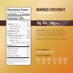 Amrita Mango Coconut Vegan, Gluten Free High Protein Bars | 15g Plant Based Protein, High Fiber, Peanut & Dairy Free | Breakfast Bar, Meal Replacement, Healthy Snack | 2.12 oz Bars, Pack of 12